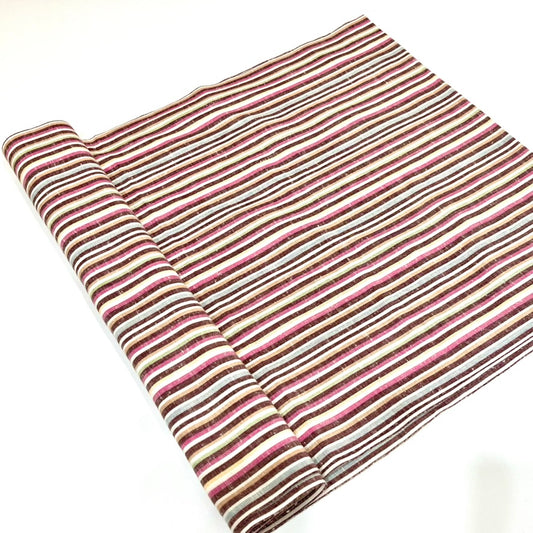 綿紬 巻き帯縞 小桜