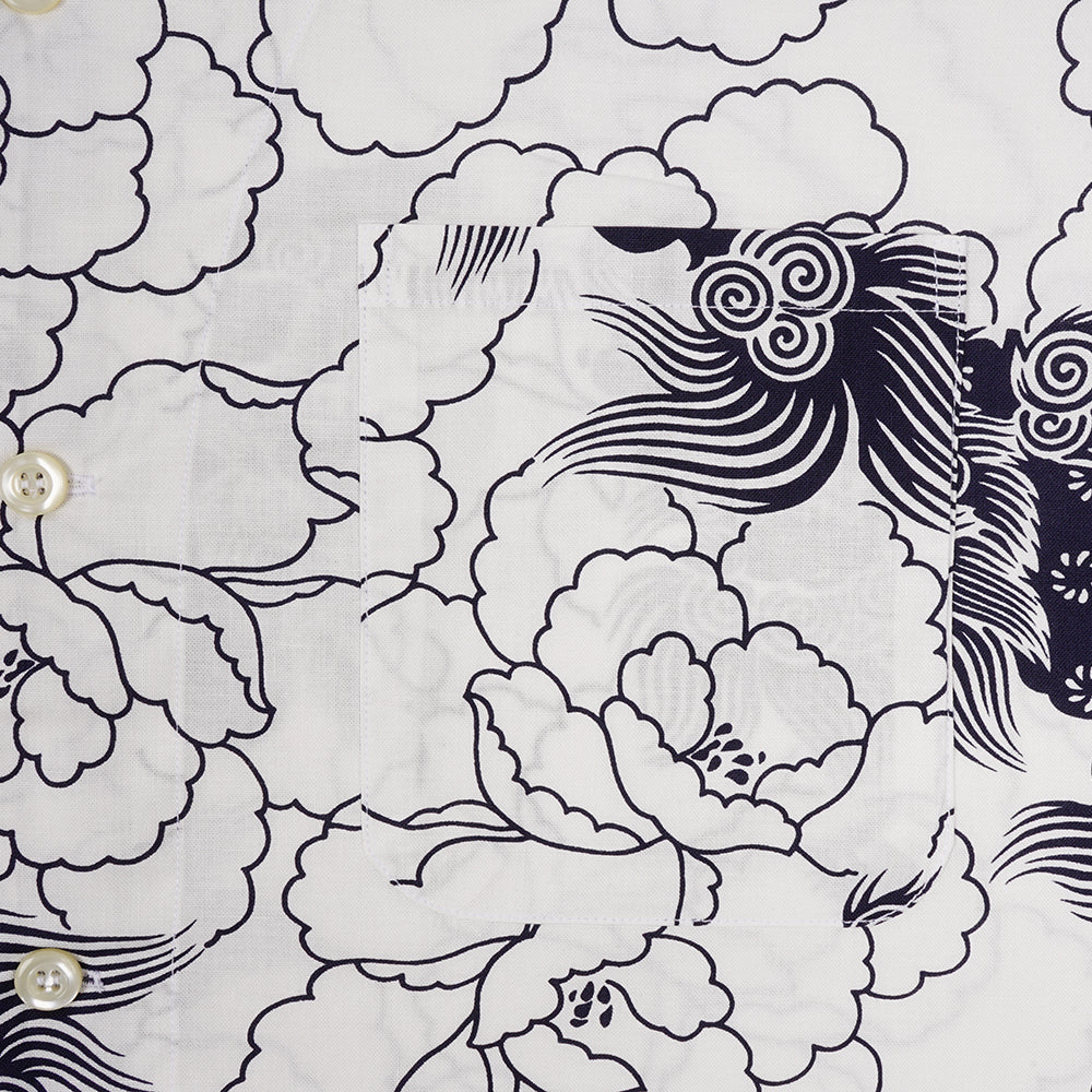 江戸一 鯉口シャツ柄 唐獅子
