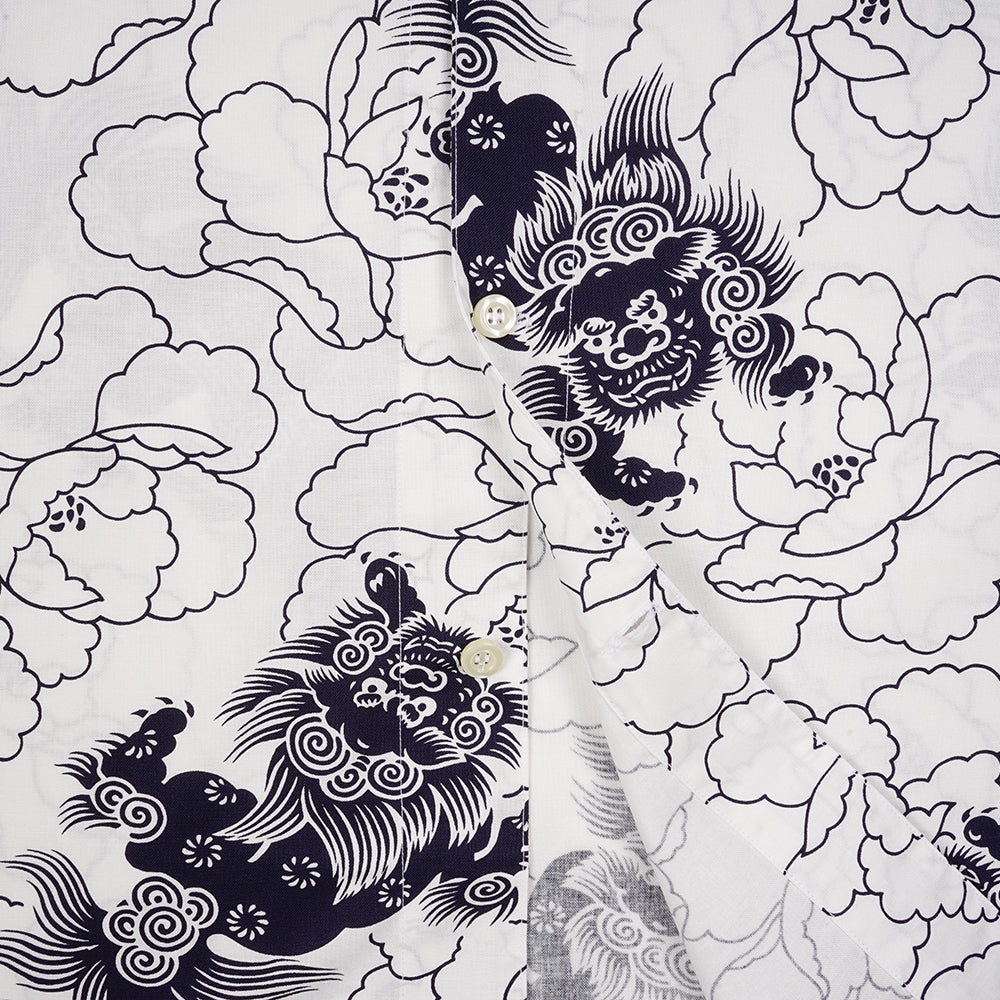 江戸一 鯉口シャツ柄 唐獅子