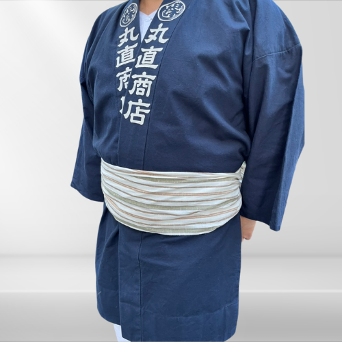 綿紬 巻き帯縞 しらかば