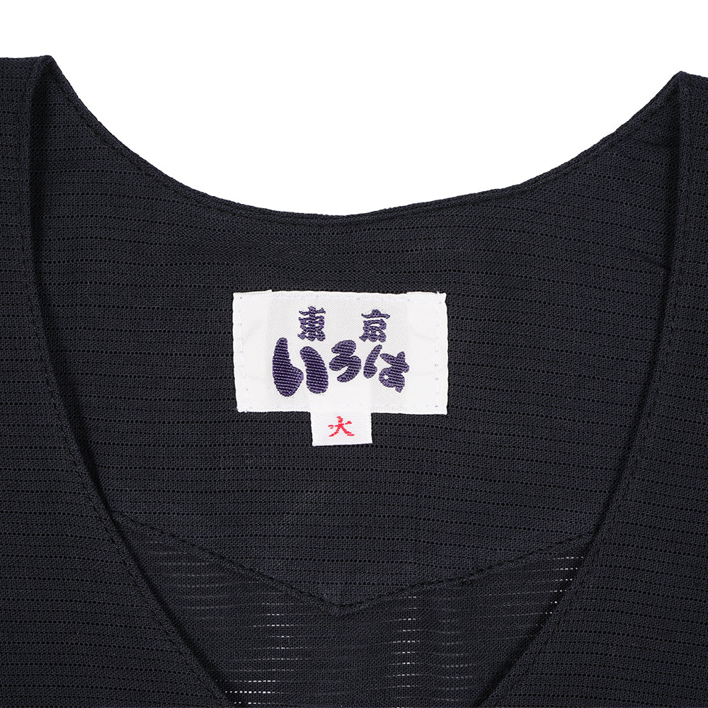 東京いろは 綿絽 鯉口シャツ 黒