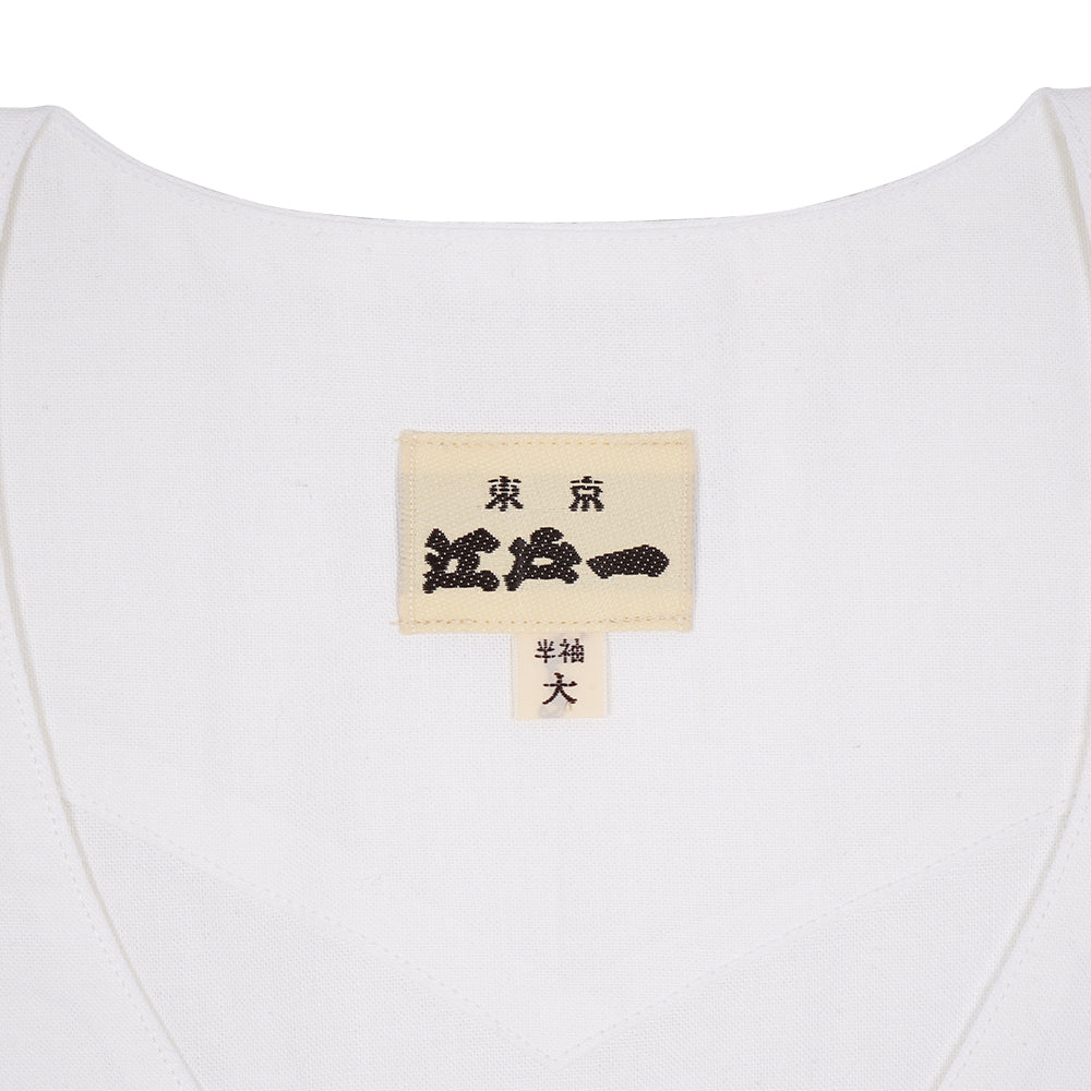 江戸一 鯉口シャツ 晒 半袖