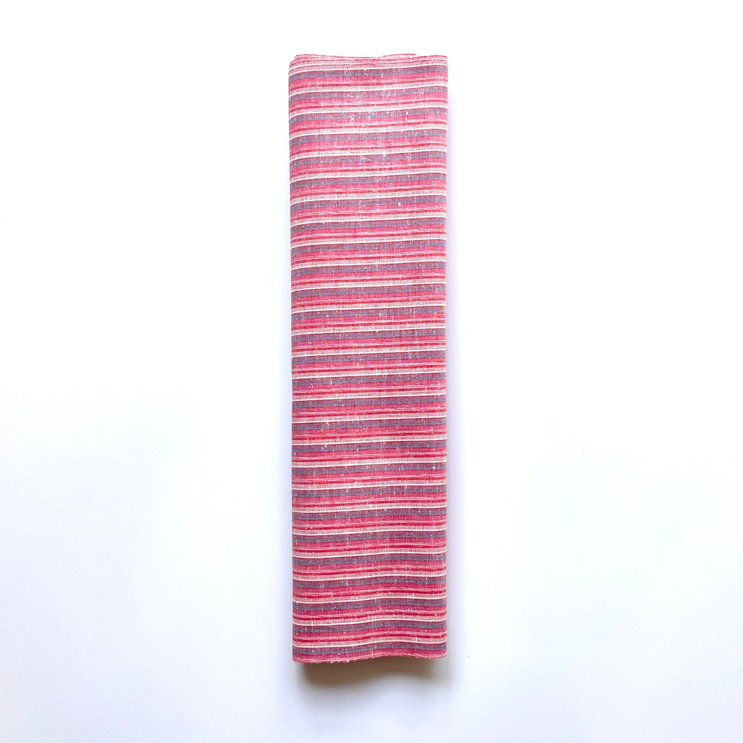 綿紬 巻き帯縞 桜桃