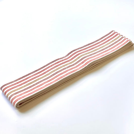 綿紬 角帯縞 杏