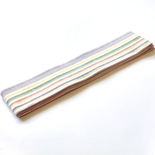 綿紬 角帯縞 楽色