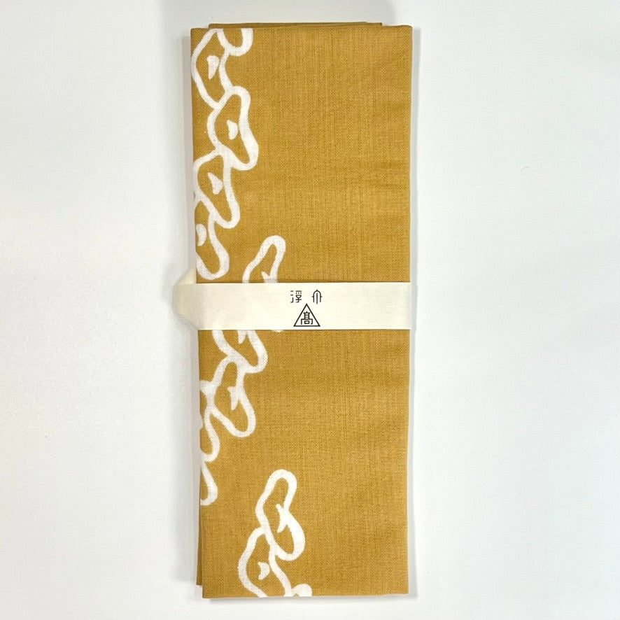 高虎 手拭 松の葉(黄茶)
