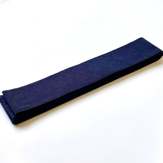 綿紬 角帯無地 紺