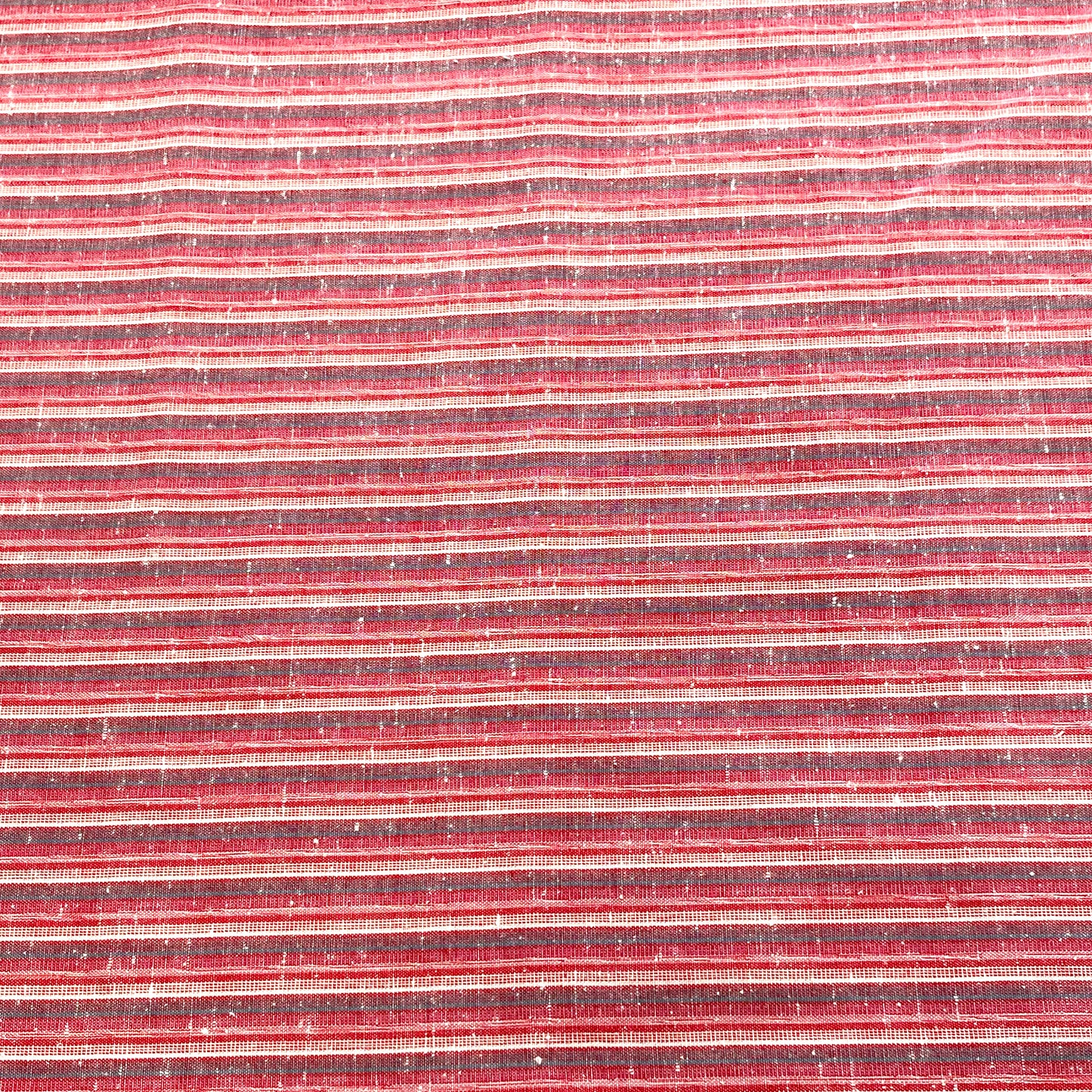 綿紬 巻き帯縞 桜桃