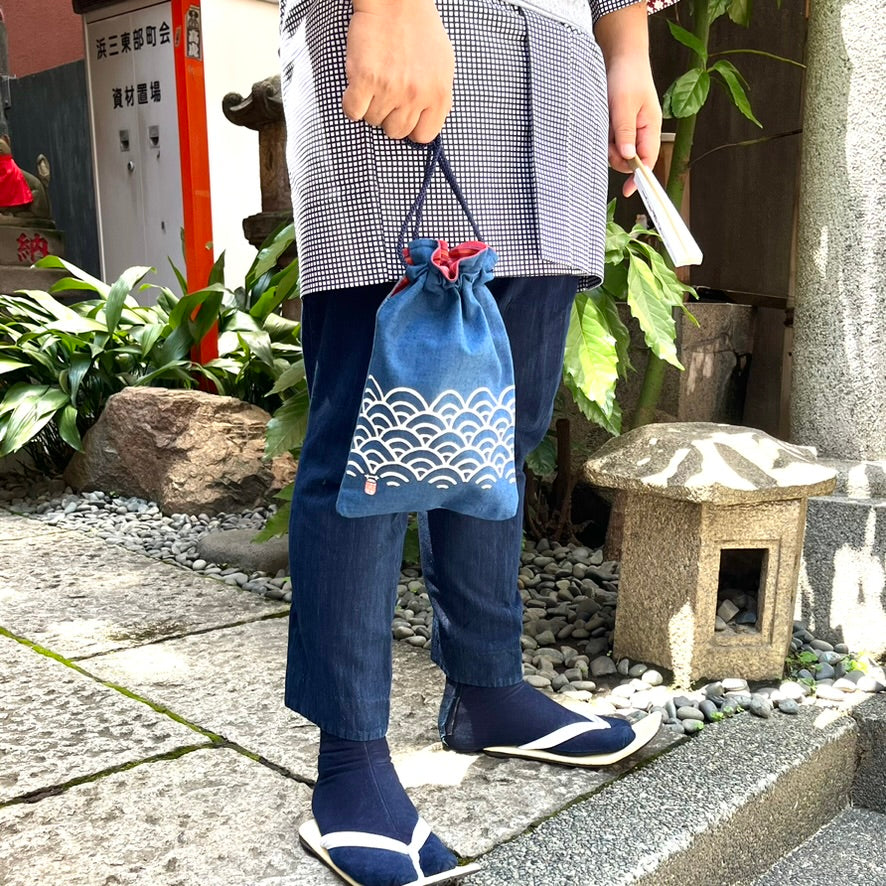 高虎 合財袋 青海波