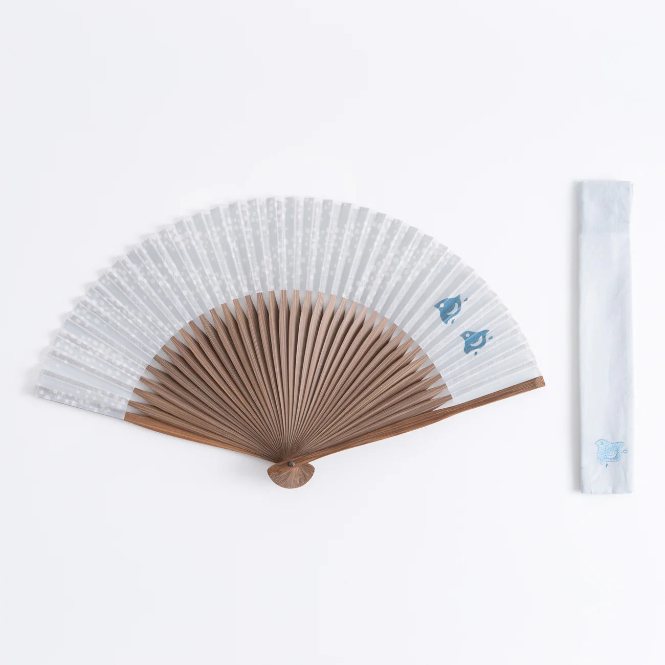 渋好み扇子　浜千鳥　薄灰