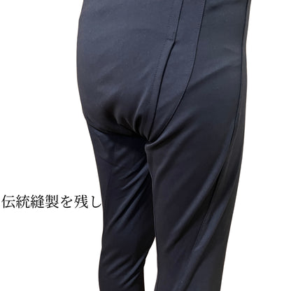 ストレッチ股引　極脚　黒