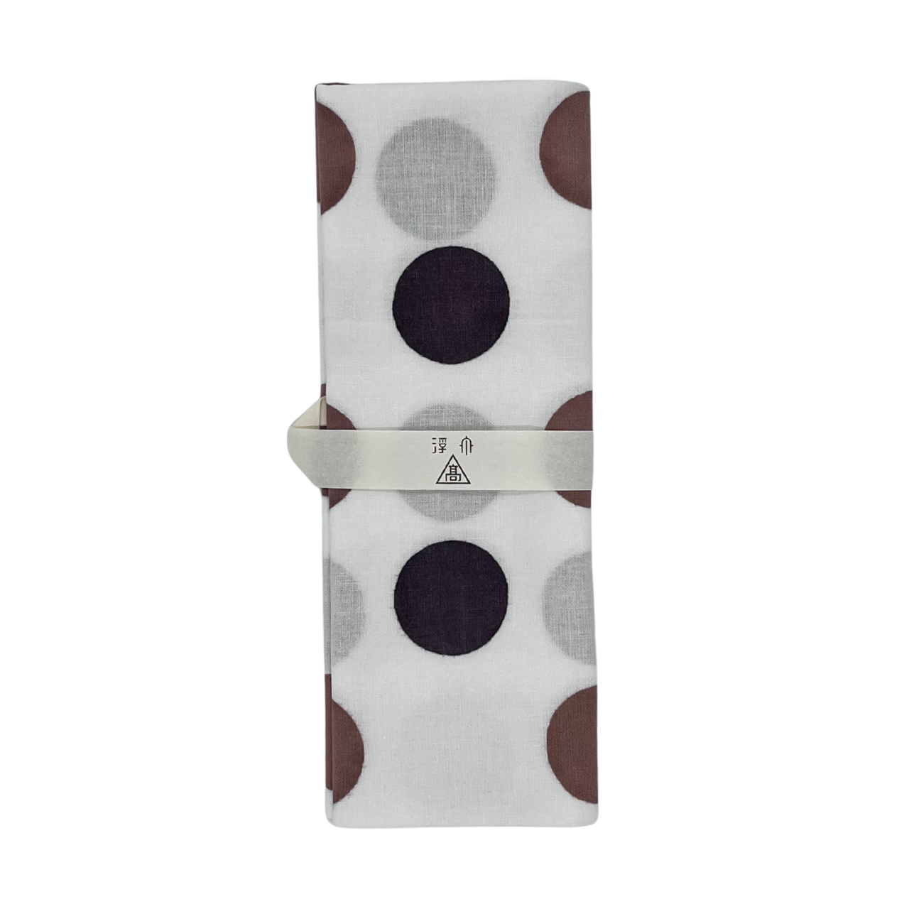 高虎　手ぬぐい　水玉 茶