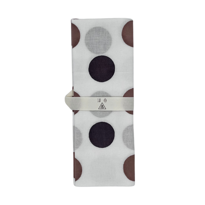 高虎　手ぬぐい　水玉 茶