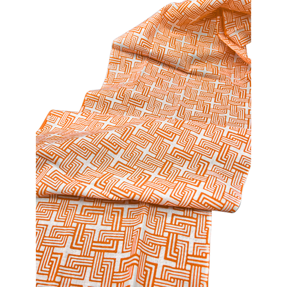 高虎　手ぬぐい　六弥太格子 オレンジ