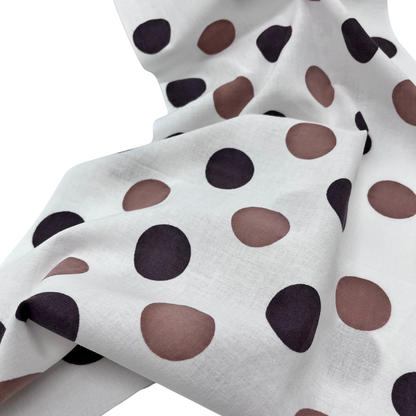 高虎　手ぬぐい　水玉 茶