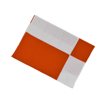 高虎　手ぬぐい　変り市松 オレンジ