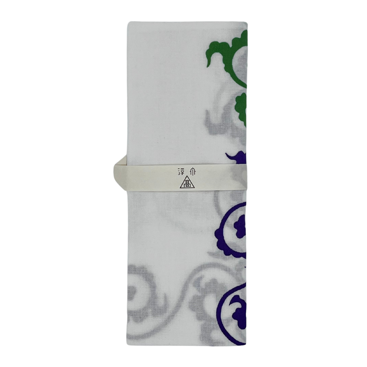 高虎　手ぬぐい　唐草　黄緑×紫　