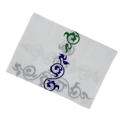 高虎　手ぬぐい　唐草　黄緑×紫　