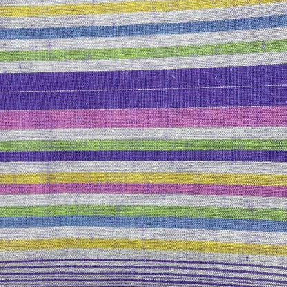 綿紬　巻き帯縞　夕凪