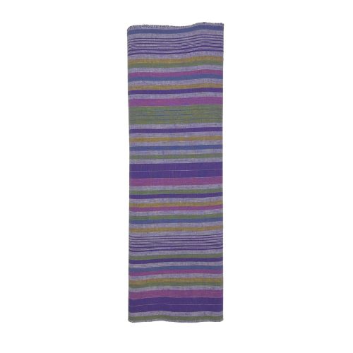 綿紬　巻き帯縞　夕凪