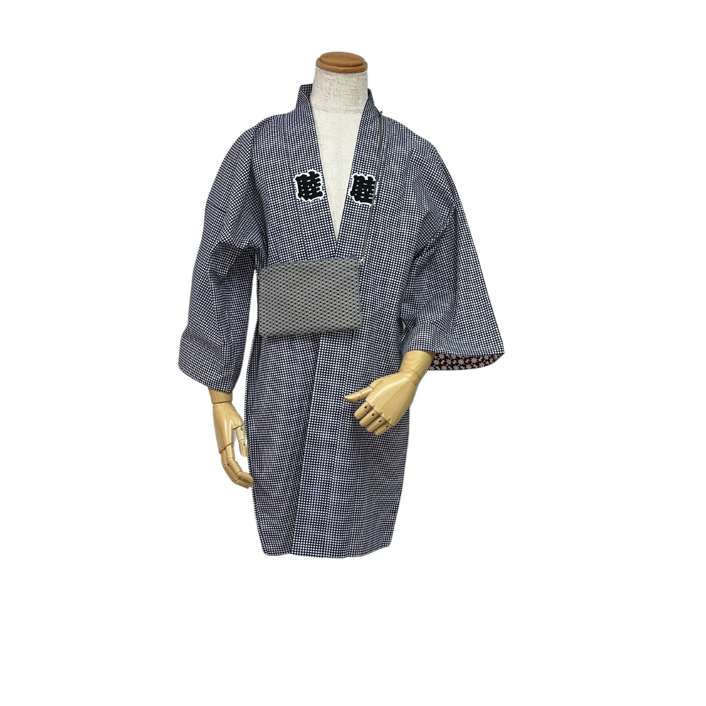 千代掛け　業平格子 （横型チャック付）