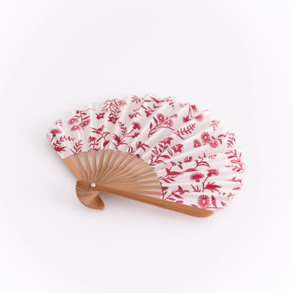 万月扇子セット　夏草更紗