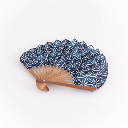 万月扇子セット　麻の葉切子